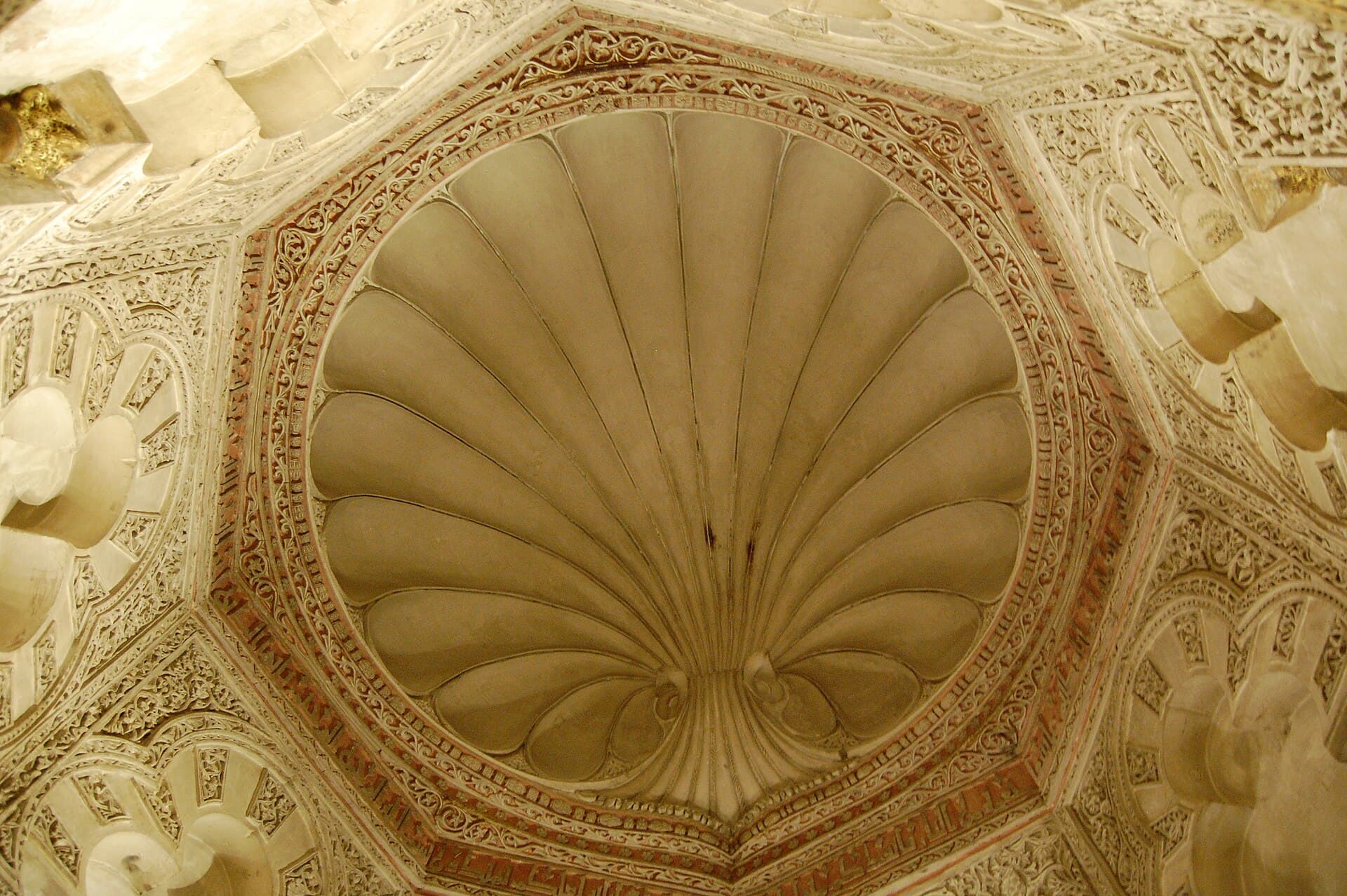 The carved shell vault above the mihrab