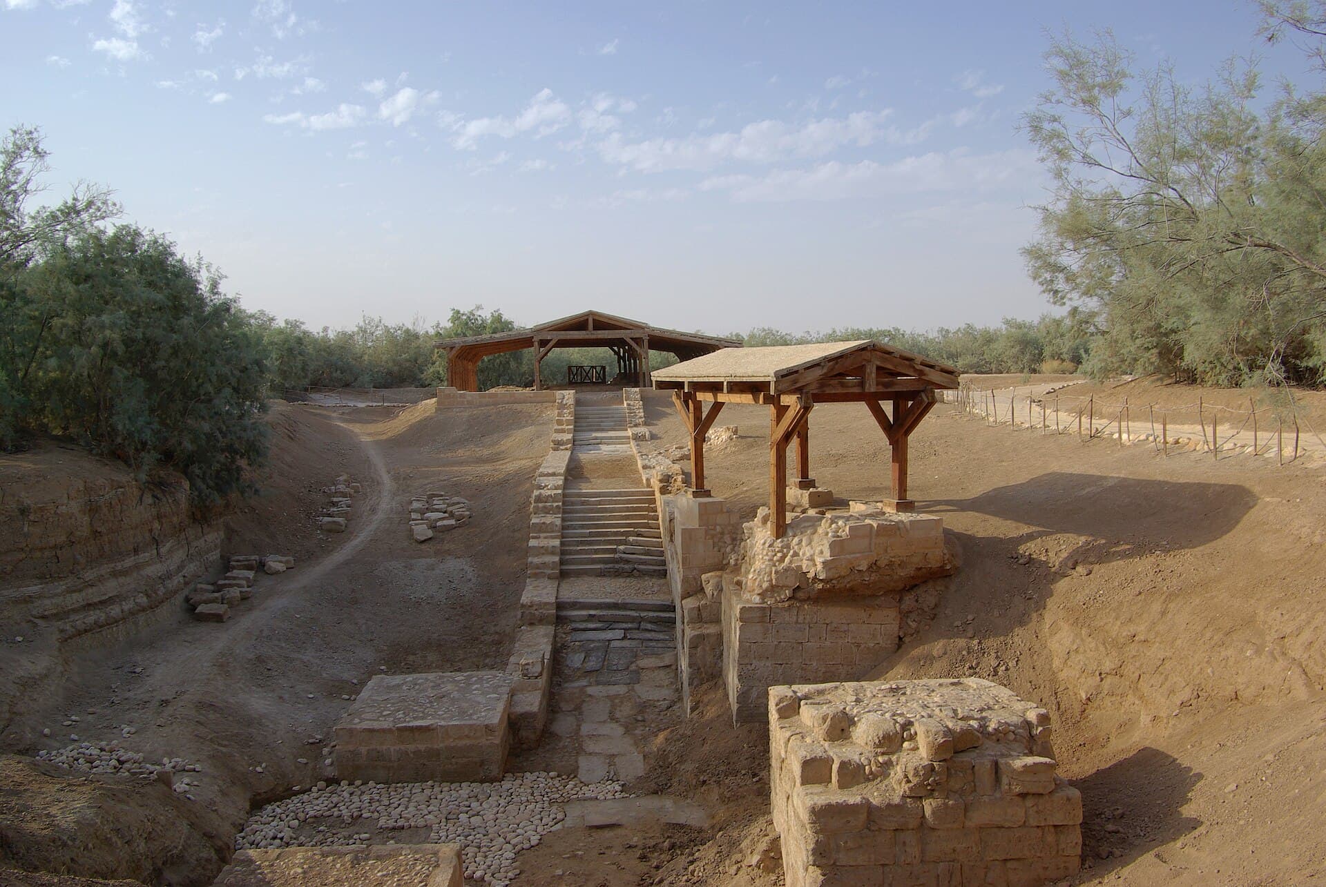 Baptismal ruins and the pilgrim path at Al-Maghtas