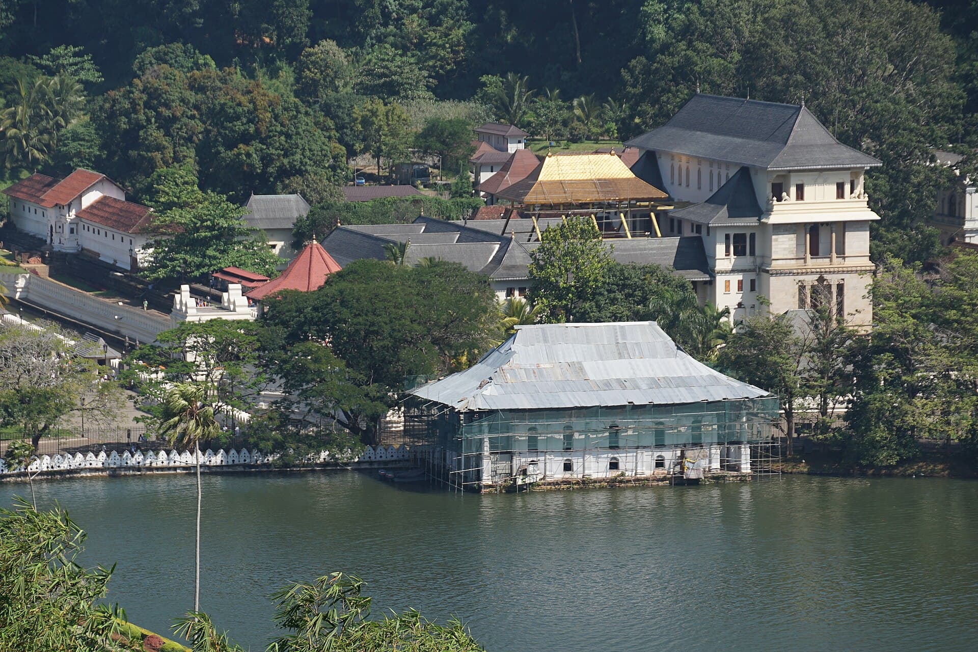 The Temple of the Sacred Tooth Relic on Kandy Lake
