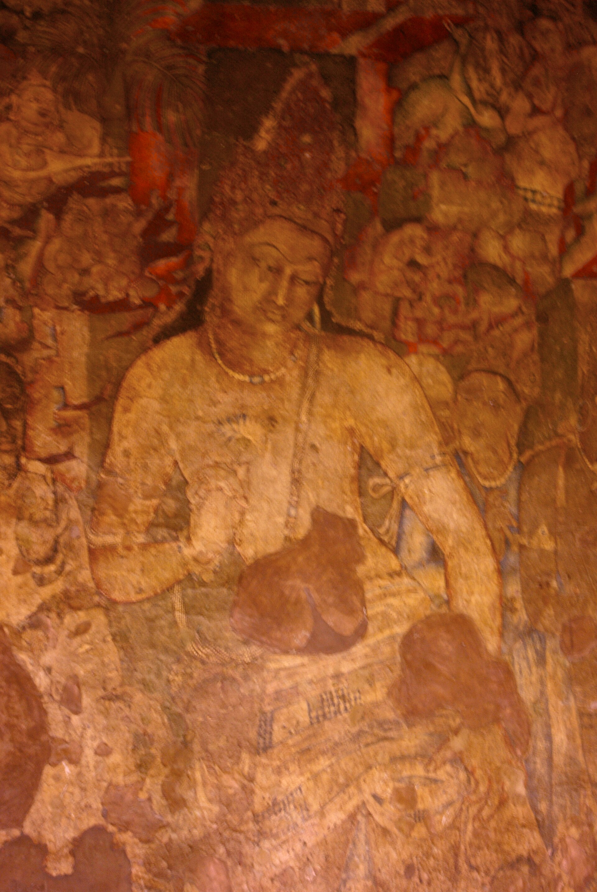 The mural of the lotus-bearing bodhisattva Padmapani in Ajanta Cave 1