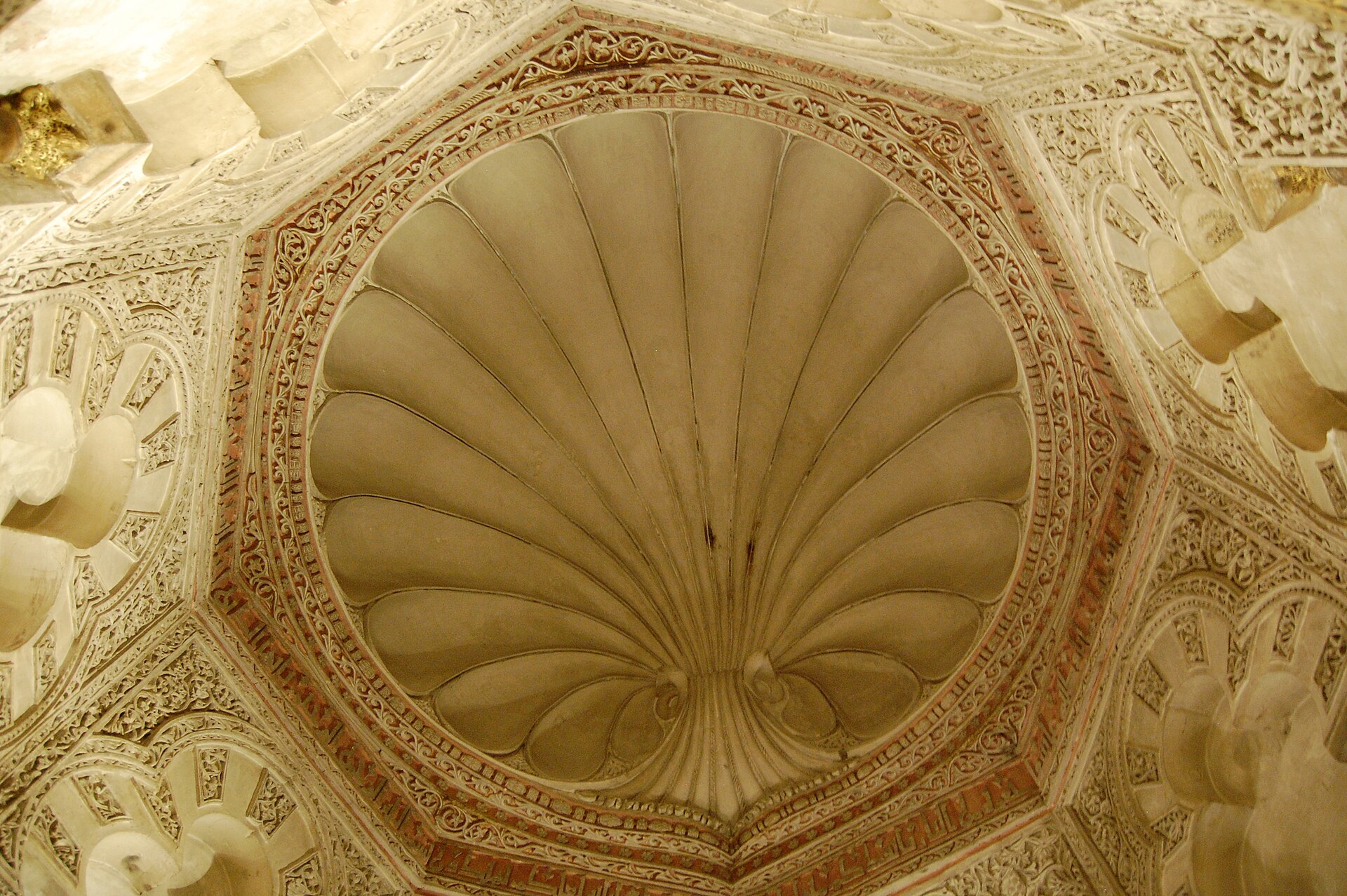 The carved shell vault above the mihrab
