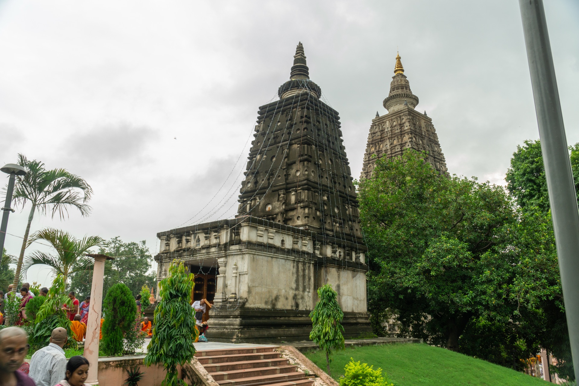 The Animesh Lochan Chaitya with the Mahabodhi tower beyond