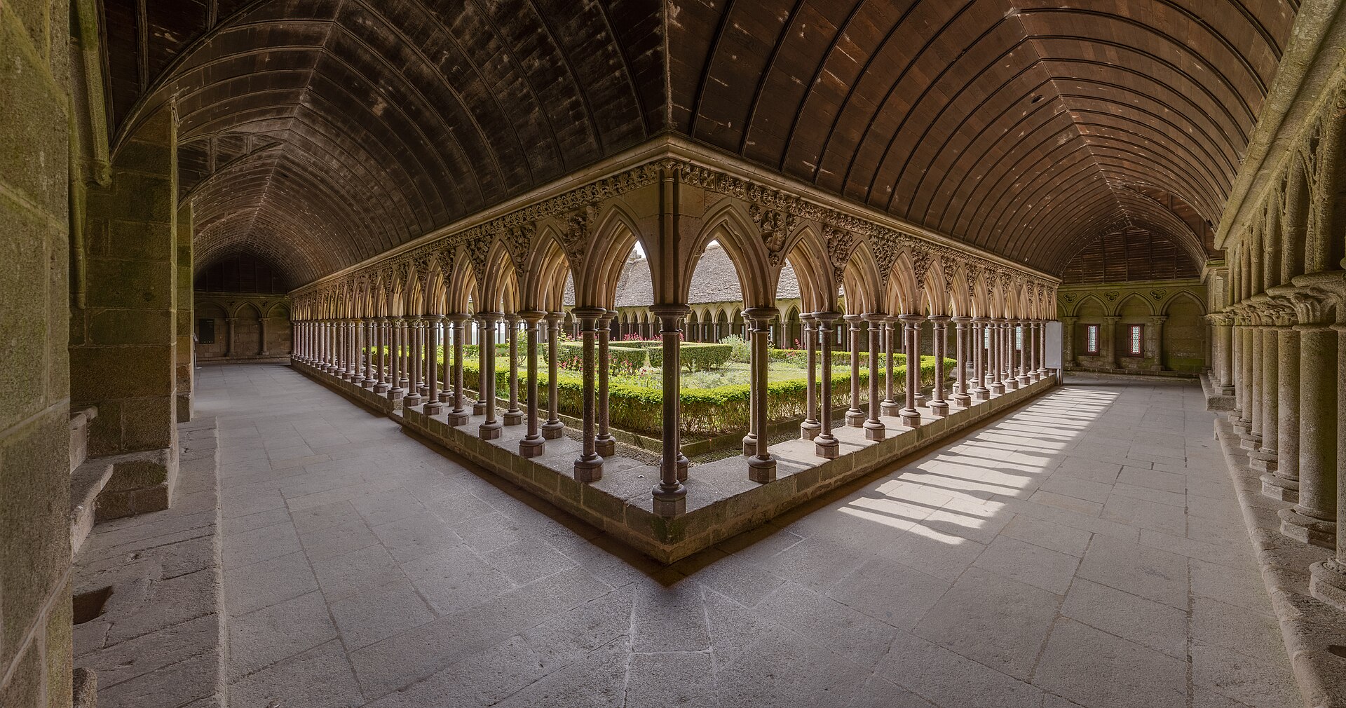 The cloister in the abbey courtyard