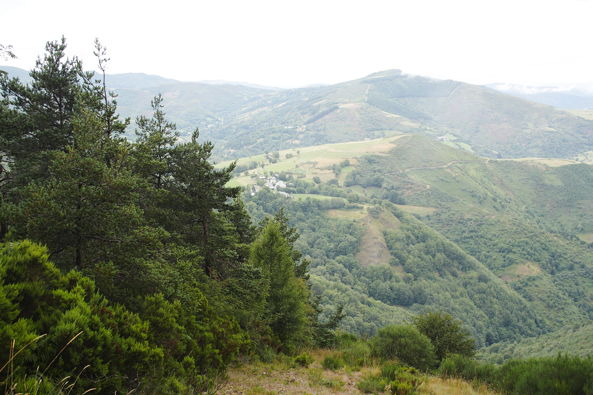 Misty Galician mountains and valleys