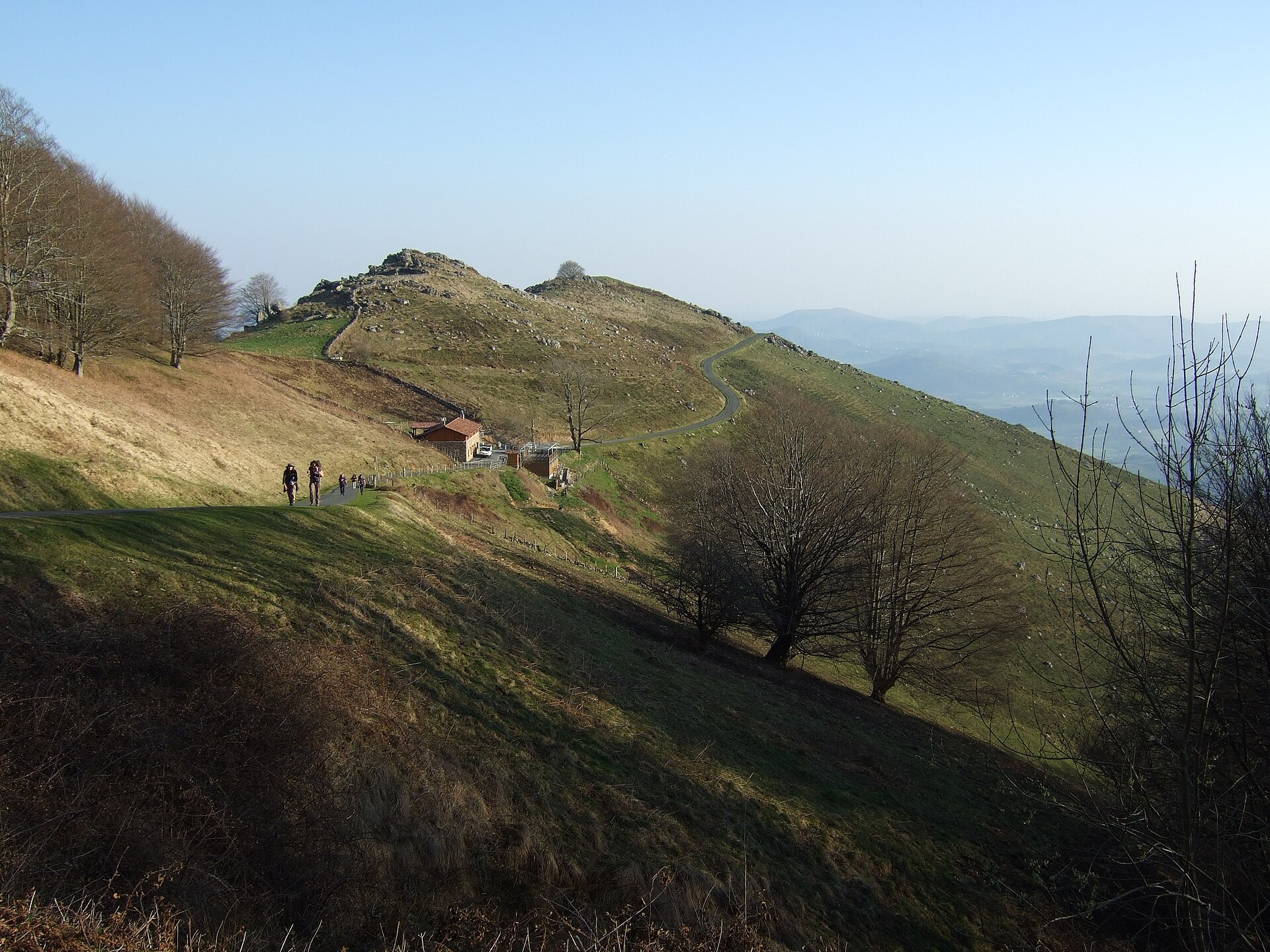The Route Napoléon — pilgrims climbing the Pyrenean ridge